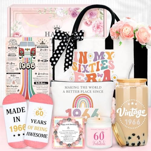 60th Birthday Gifts for Women Unique 60 Year Old Birthday Gifts for Women Happy 60th Gift Ideas for Her Cool 1966 Gift for Woman in Their 60s Turning 60 Presents for Mom Wife Sister Friends Coworker