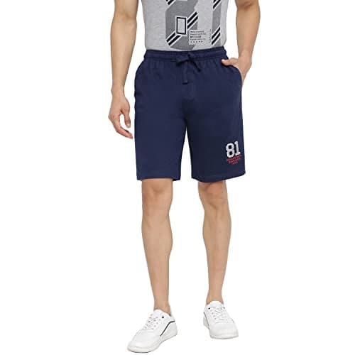 Van Heusen Athleisure Men's Shorts (50007_Blue Melange_L_Blue Melange_Large)