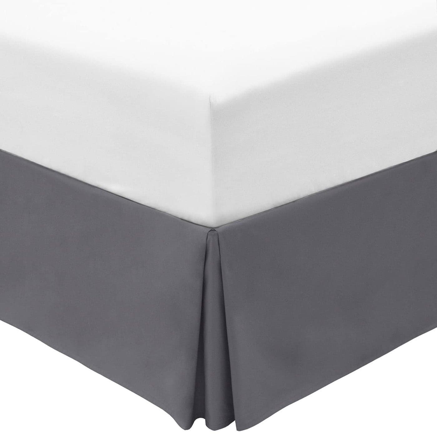 Mellanni Bed Skirt Cal King Size Bed Skirting 15Inch Tailored Drop Pleated Dust Ruffle Hotel Luxury Bedding Wrinkle Fade Stain Resistant 1 Bedskirt Cal King Gray
