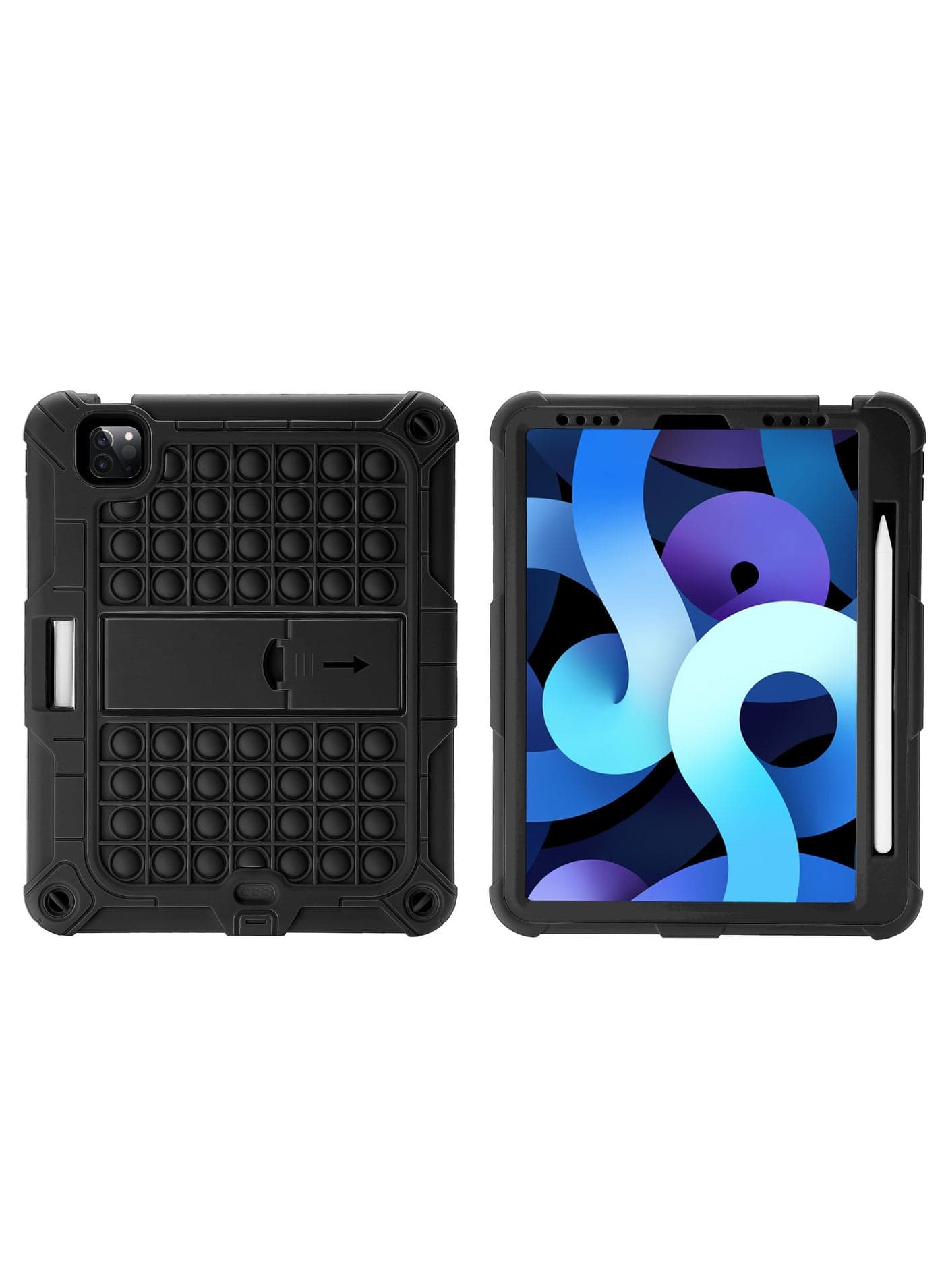 Case for iPad 9th/8th/7th generation (Case for iPad 10.2 2021/2020/2019) Push Pop Fidget Toys Case Fall Protection Cover with Pencil Holder Kickstand