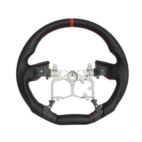 JIANGGAI Full Leather Steering Wheel, D-Shaped Flat Bottom Perforated Leather Grip Car Steering Wheel Fit for Toyota 4Runner 2010-2024/Tundra 2014-2021/Tacoma 2012-2023