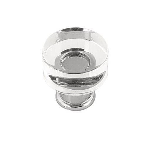 Hickory Hardware 1 Pack Solid Core Kitchen Cabinet Knobs, Luxury Cabinet and Dresser Knobs, Handle Pulls for Doors & Drawers, 1 Inch, Crysacrylic with Chrome, Midway Collection