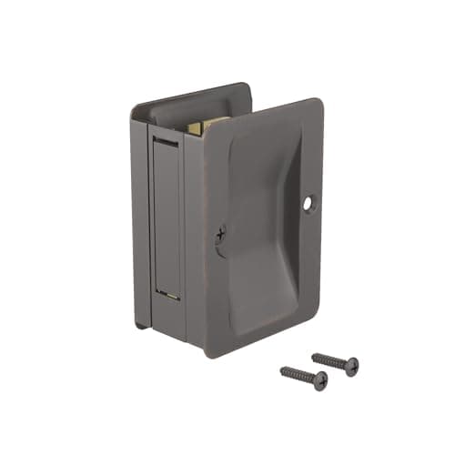 Richelieu Hardware 1700ORBPSBC Onward Pocket Door Pull, Passage Lock, 3 1/4 in (82 mm), Rectangular, Oil-Rubbed Bronze