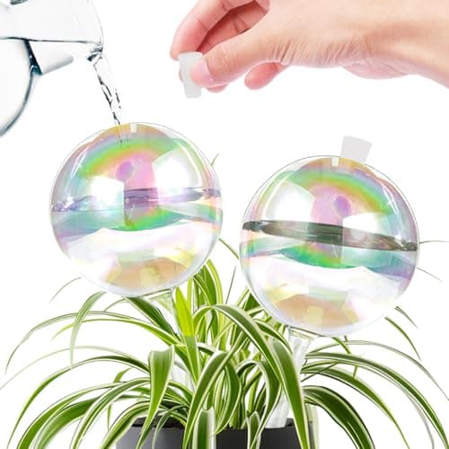 ZephyrBloom 13 oz Up 2 Weeks Large Plant Watering Globes Bulbs Self Watering Glass Globes to Water Plants While Away Indoor Outdoor Automatic SlowRelease Watering Bulbs for Houseplants 2 Pack