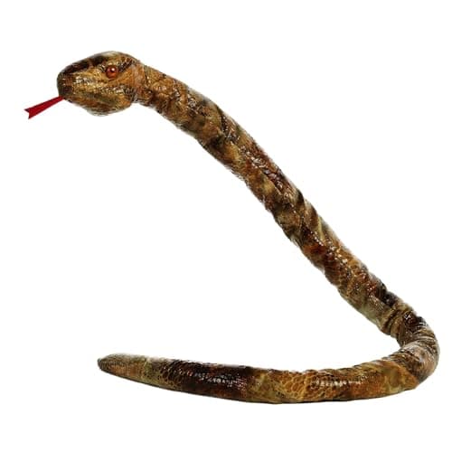 Aurora® Playful Snake Gopher Snake Stuffed Animal - Eye-Catching Designs - Versatile Fun - Brown 50 Inches