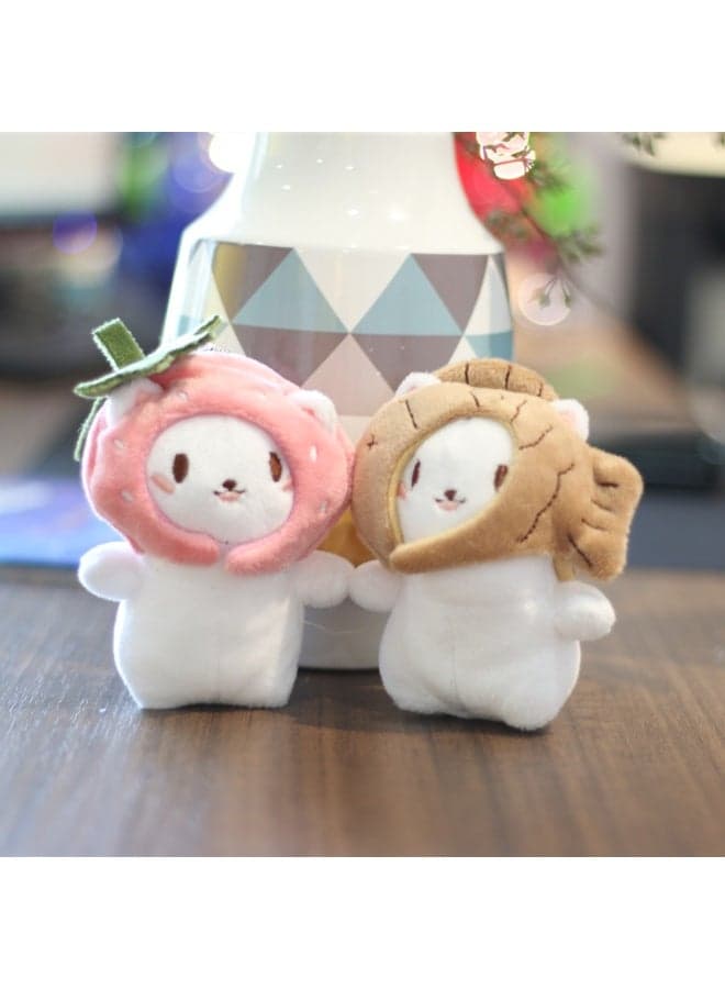 12cm 2pcs Fashion Jewelry Door Bag Pendant Key Chains Cat Snapper Keyrings Cat Plush Keychain Animal Toy