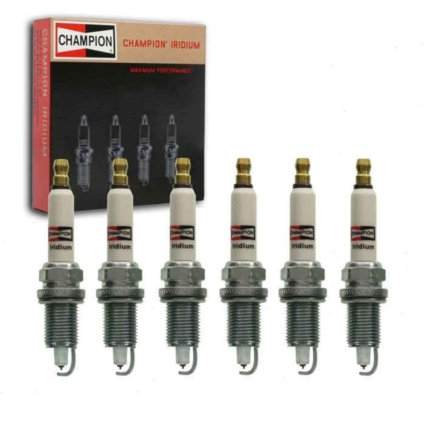 6 pc Champion Iridium Spark Plugs compatible with Jeep Wrangler 40L 42L L6 19872006