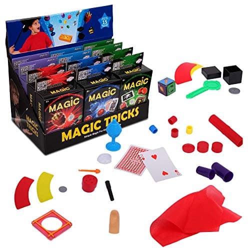 Playkidz 12 Packs of Magic Trick for Kids Party Favors Magic Set with Over 15 Tricks Each Made Simple Magician Pretend Play Birthday IndoorOutdoor Fun Games