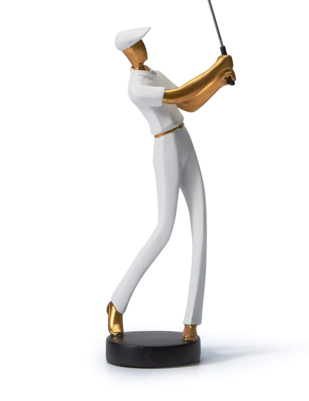 HAUCOZE Golf Figurine Statue Golfer Decoration Arts Home Decor Sculpture Polyresin White 96 inch