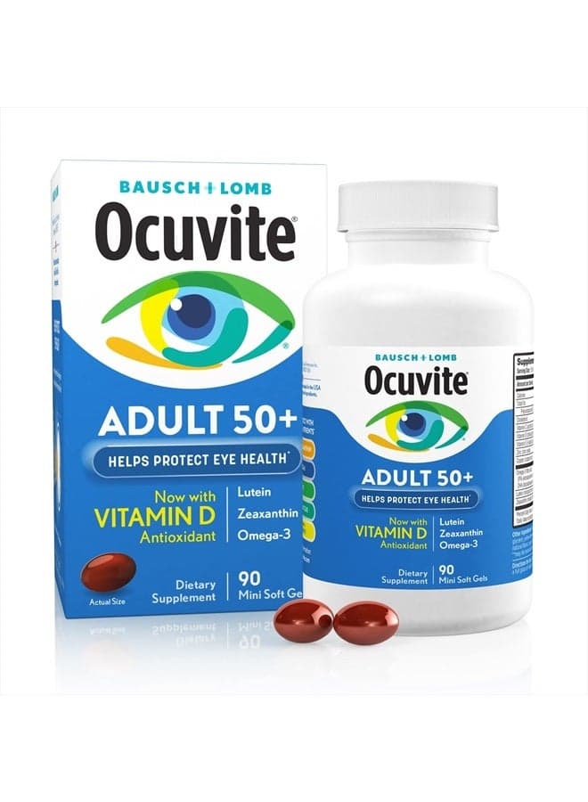 Eye Vitamin And Mineral Supplement, Contains Zinc, Vitamins C, E, Omega 3, Lutein - 90 Softgels, Packaging May Vary