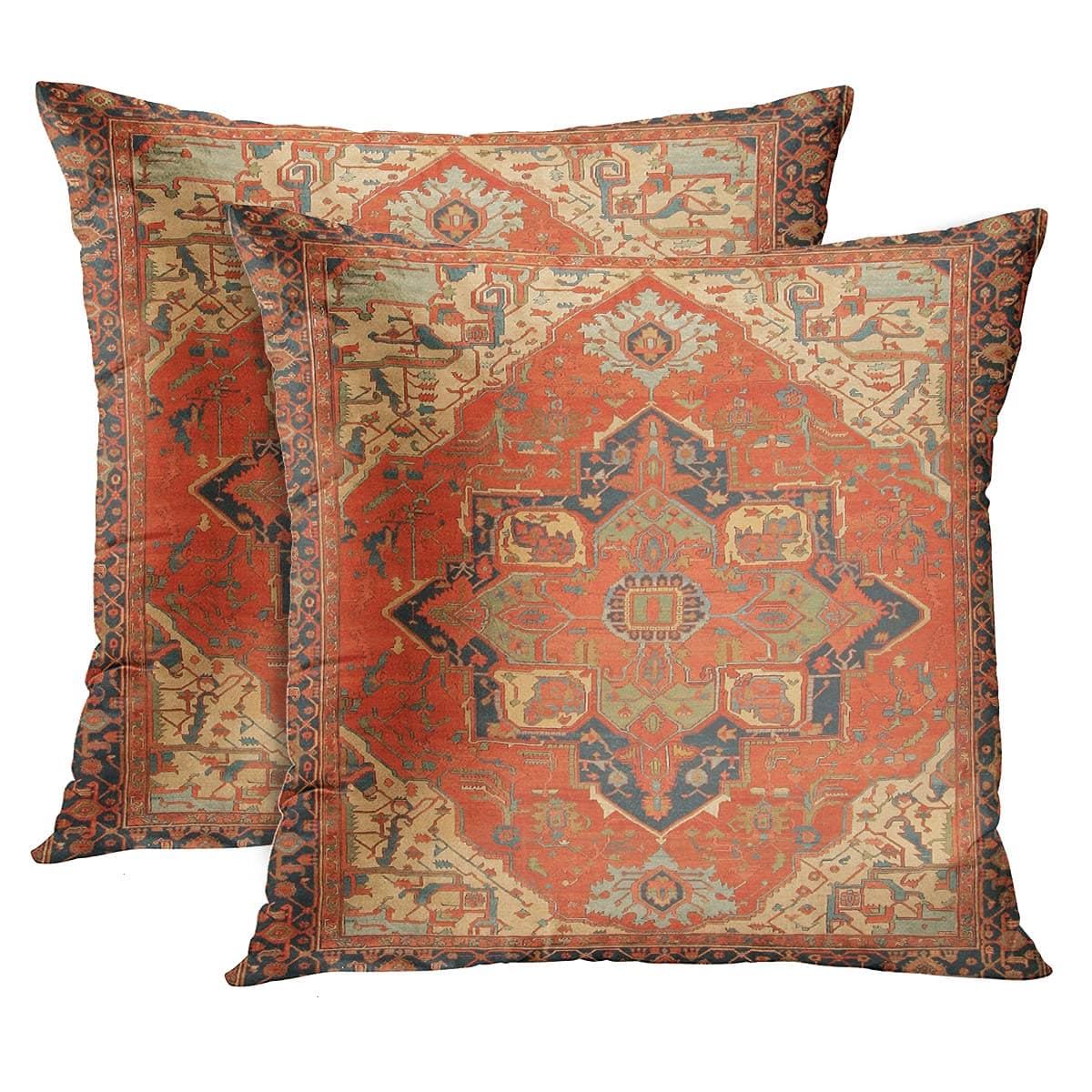 Britimes Throw Pillow Covers Aztec Kilim Home Art Decor 20 x 20 Inches Set of 2 Cushion Couch Sofa Cases Abstract Oil Painting Pillowcases for Bedroom Living Room Ethnic Decorative Tribal