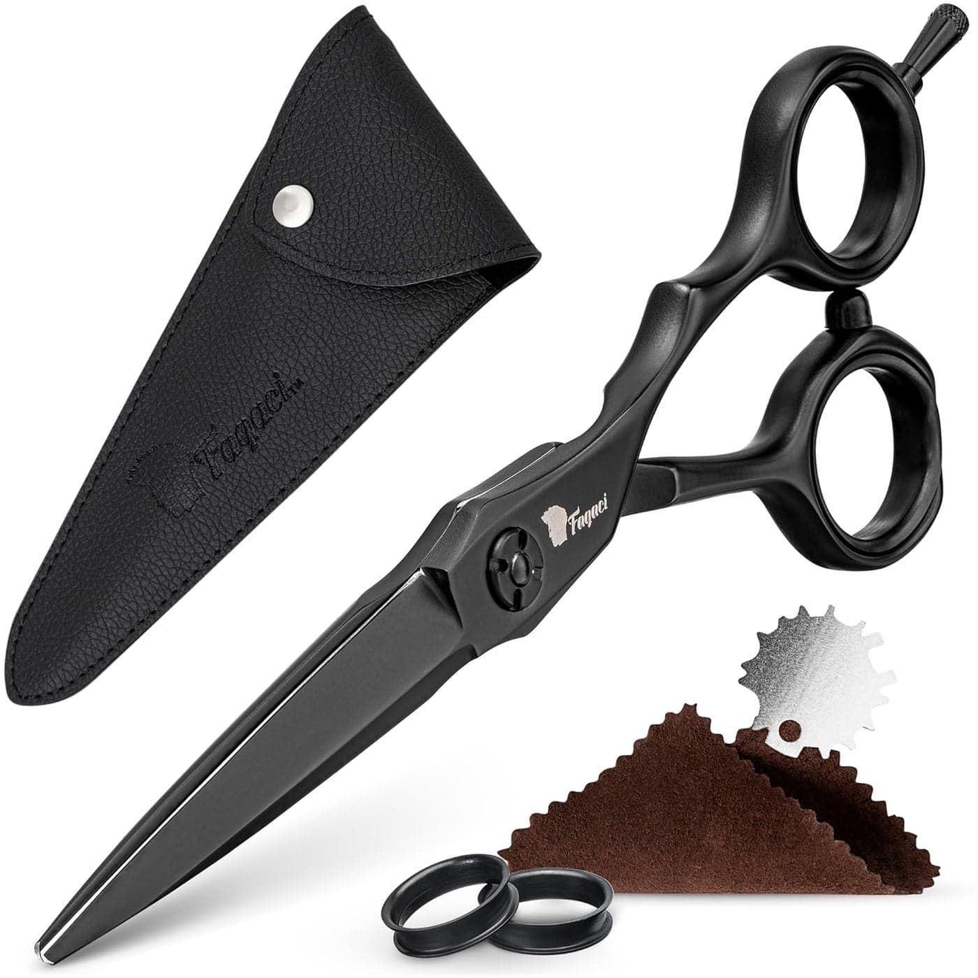 Fagaci Hair Scissors Professional 55 440C Steel for Superior Precision Extremely Sharp Blades Hair Cutting Scissors for Women Men Durable Sharpness Hair Shears for Hair Cutting Barber Scissors