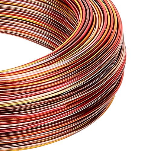 BENECREAT Multicolor Jewelry Craft Wire Gradient Color Aluminum Wire (18 Gauge, 306 Feet) Bendable Metal Wire with Storage Box for Jewelry Beading Craft Project - Silver, Gold, Brown, Red, Sienna