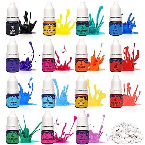Liquid Candle Wax Dye for Soy Candle Making - 16 Popular Candle Dye Coloring Set - Premium Liquid Candle Wax Coloring - Highly Concentrated Candle Colors