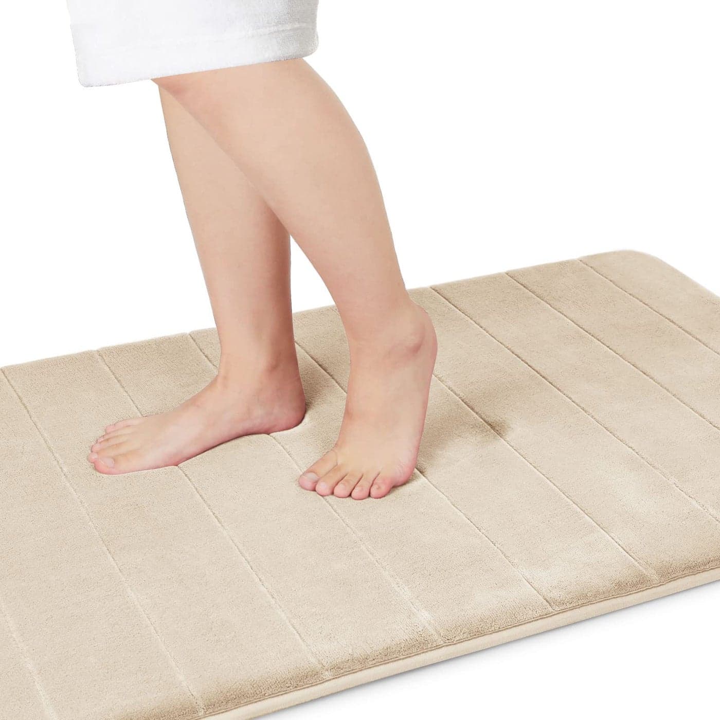 Yimobra Memory Foam Bath Mat Large Size 362 x 24 Inches Soft and Comfortable Super Water Absorption NonSlip Thick Machine Wash Easier to Dry for Bathroom Floor Rug Beige
