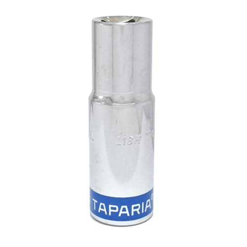 TAPARIA Socket made of Chrome Vanadium Steel 6 Point Deep/Long Socket (Silver), L 18H of 1/2" (12.7mm) Square drive size, Suitable for Automobile, Industrial, Fabrication, Professional & Home Use