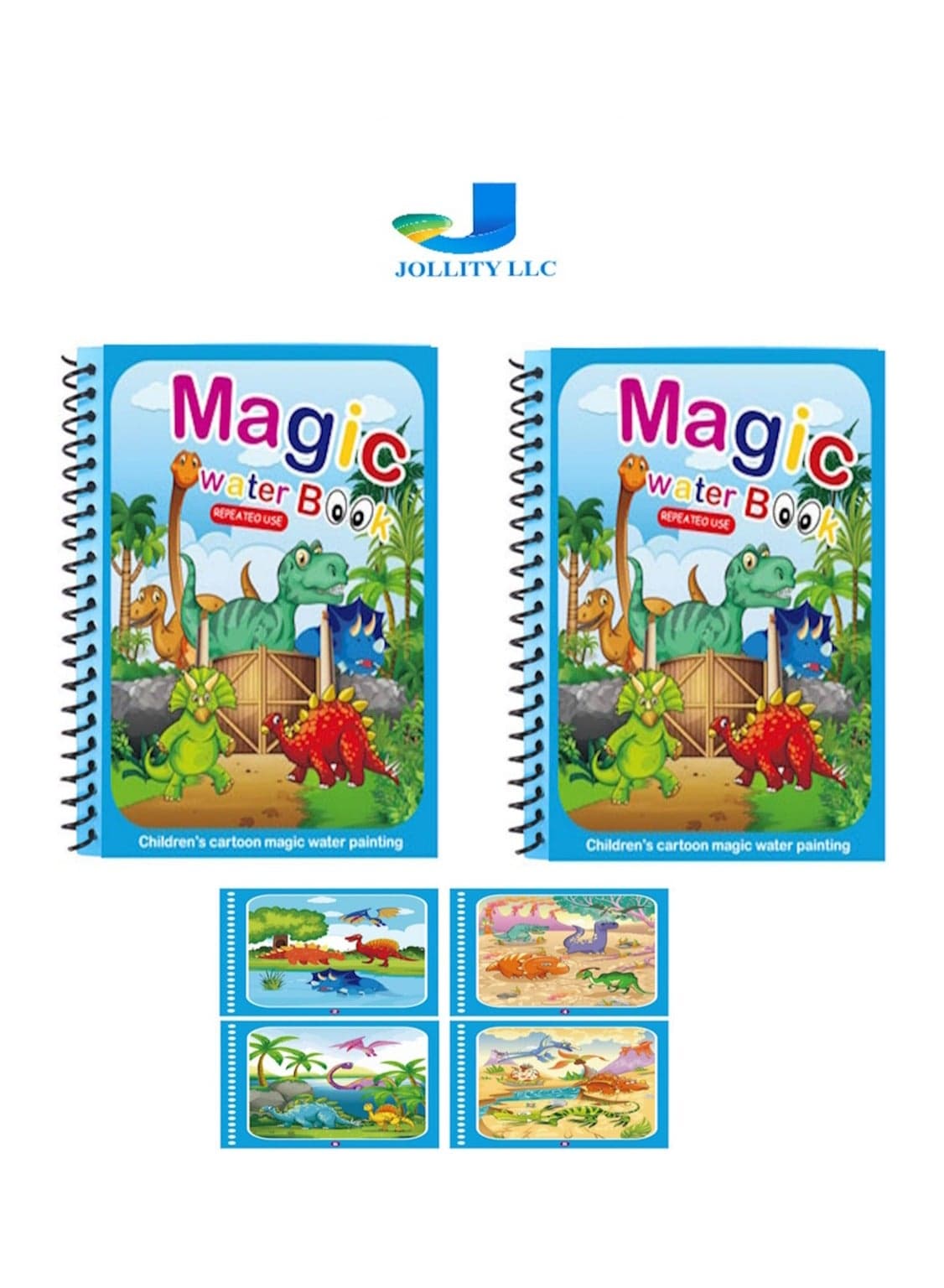 Dinosaur Magic Water Books Drawing Toys for Kids 2 years plus Old Montessori Toys Drawing Book with Painting Pen Baby Toys 2 pcs