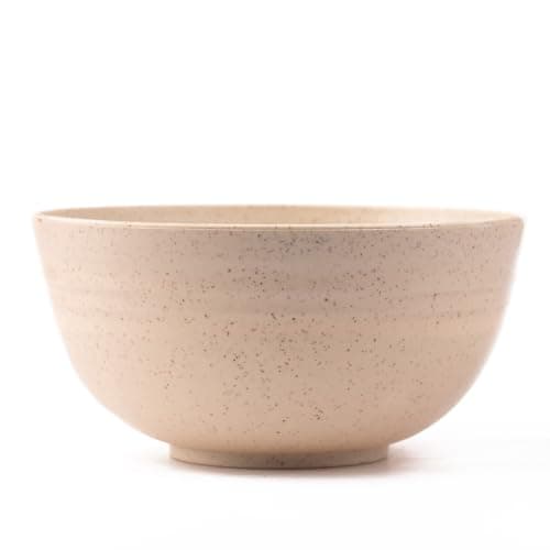 Irida Naturals Wheat Straw 6" Serving Bowl Set | Eco-Friendly, Lightweight & Unbreakable Microwave Safe Bowl Set | Bamboo Fiber Snacks Serving Bowls for Kids & Adults | 800 ml Pack 1, (Soft Beige)
