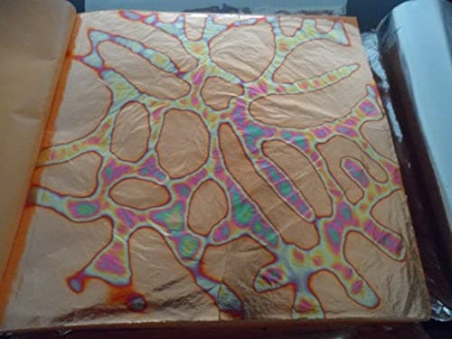 JINRUISI Variegated Gold Foil Leaf 50 Sheets Booklet Colorful Imitation Gold Leaf Gilding Craft Decoration Art Coral Copper