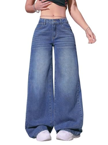 ADBUCKS Baggy Jeans for Women || Women,s Loose Jean Pants || Oversized Jean's for Women's || Wide Leg Jean,s for Woman || Casual Jins for Woman's (in, Numeric, 30, Blue)