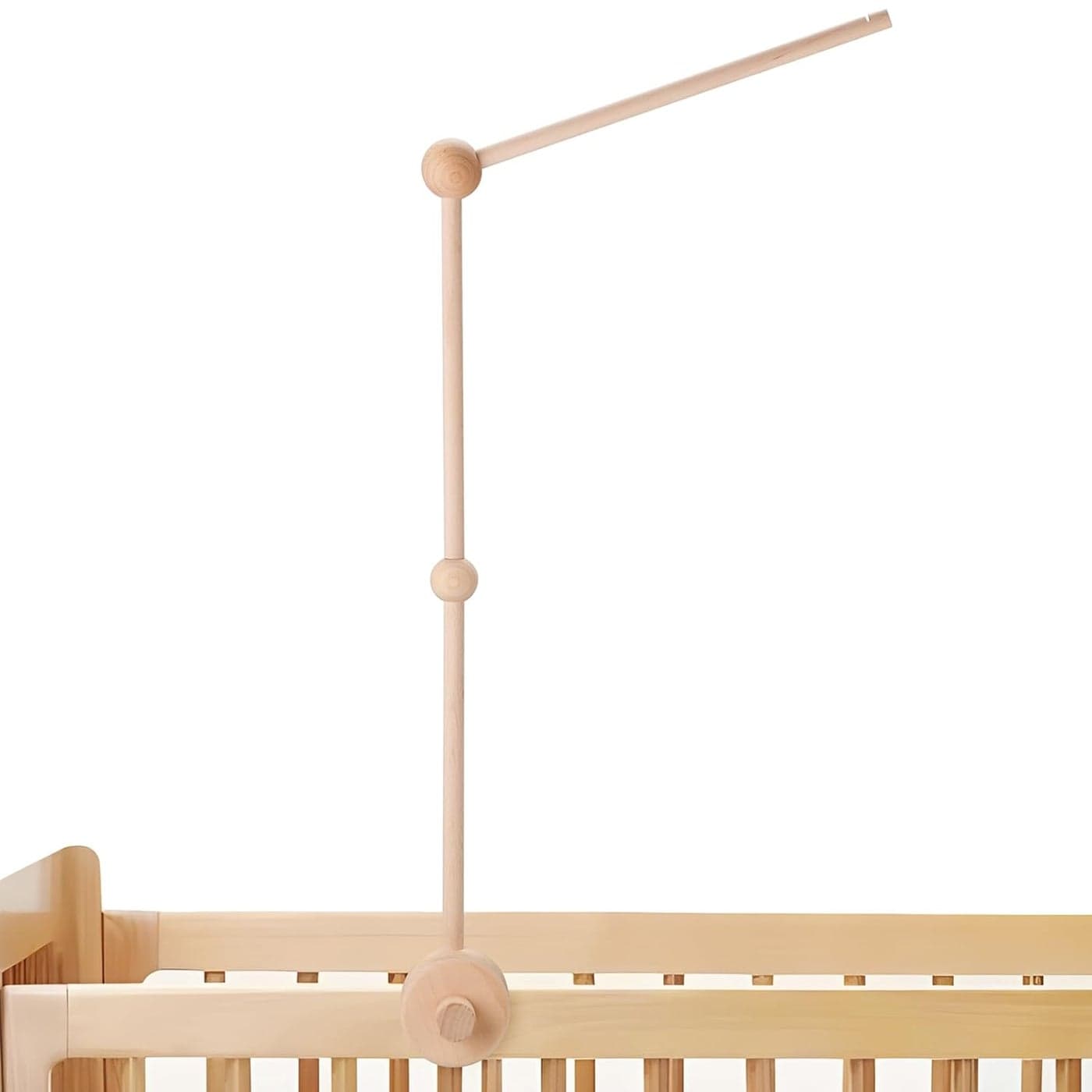 PandaEar Baby Crib Mobile Arm Beech Wooden Mobile Holder with AntiSlip Attachment Baby Mobile Hanger for Crib Nursery Dcor Accessories