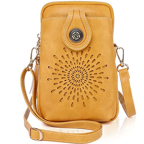 APHISON Small Crossbody Bags for Women, Lightweight Vegan Leather Cell Phone Purse, Cute Purses with Tassels