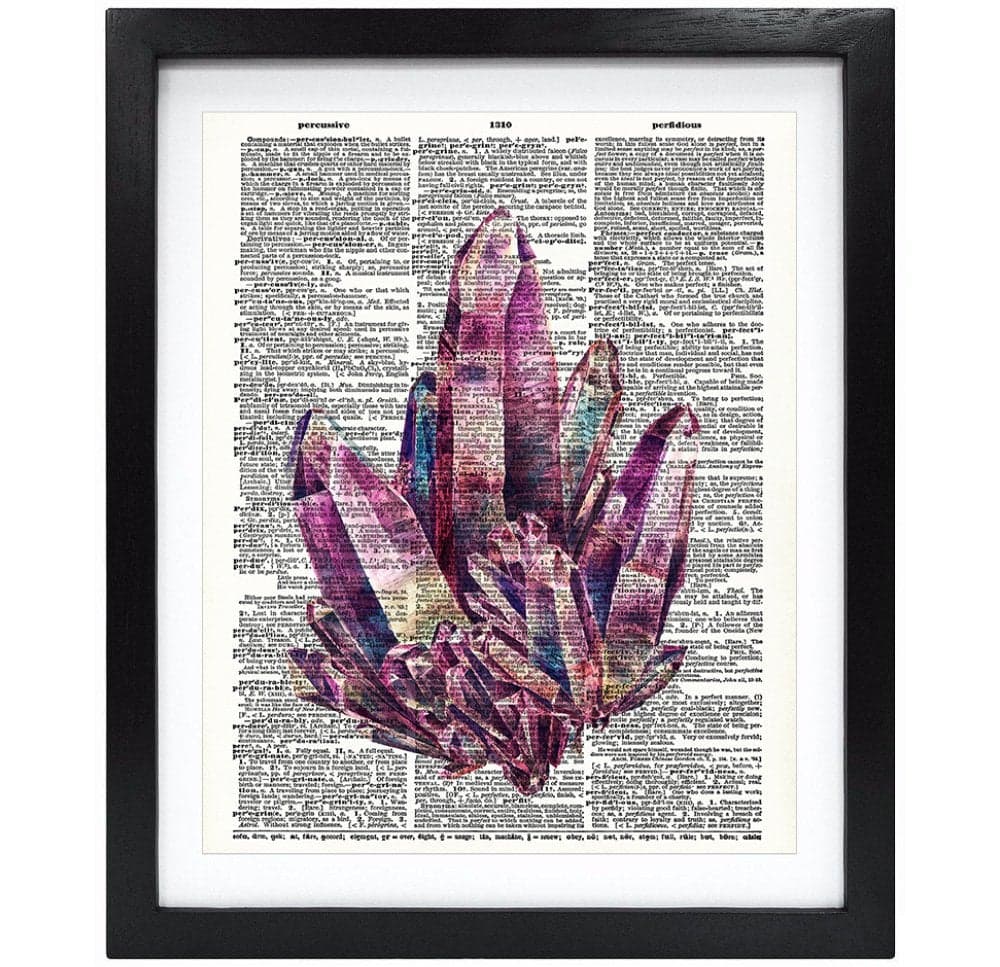 Susie Arts 8X10 Unframed Mineralogie Upcycled Vintage Dictionary Art Print Book Art Print Home Decor Funny Wall Art V053