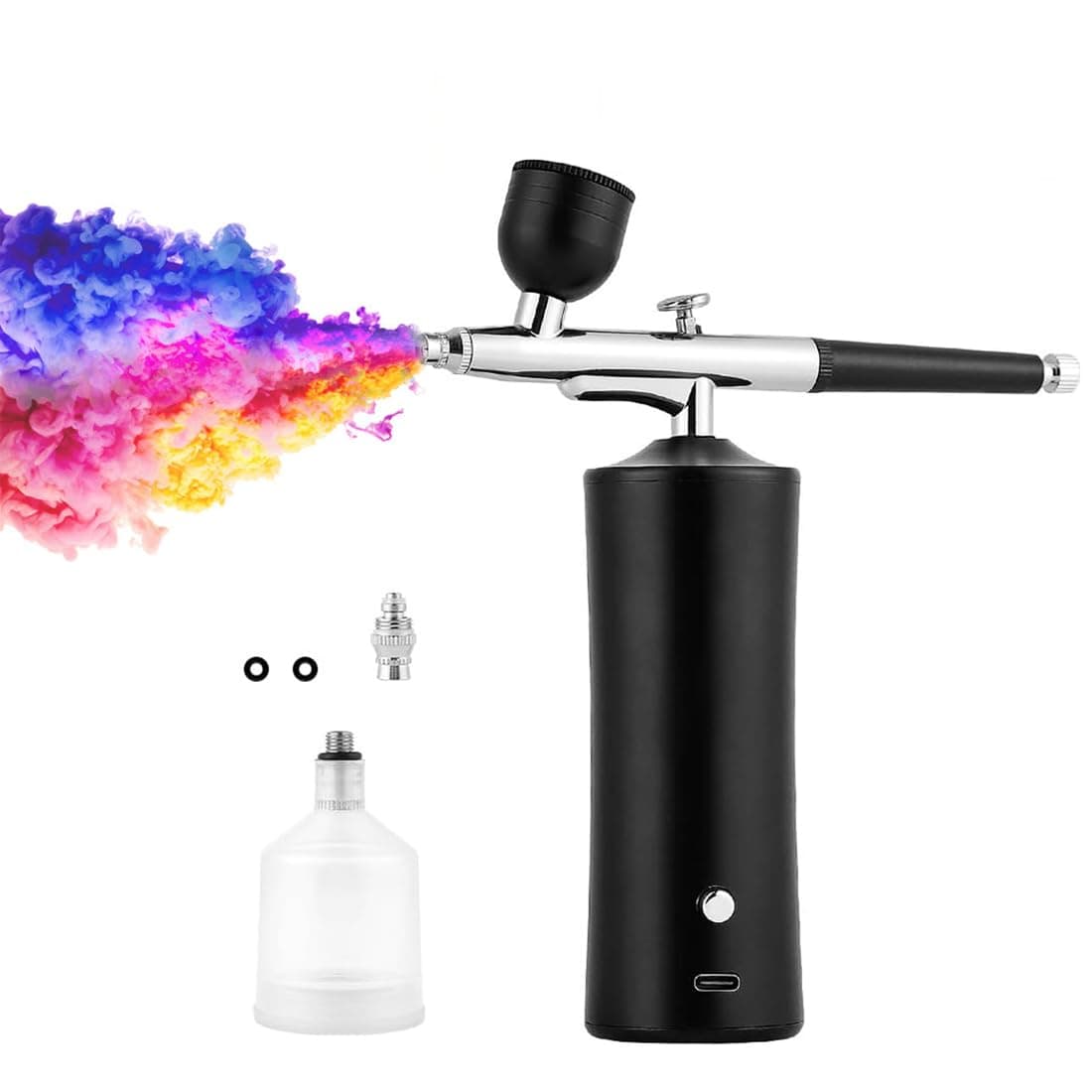 Bella Faccia Airbrush Set Professional Facial Makeup Airbrush Gun Kit Air Brush Pen for Makeup Skin SPA Nail Art Painting Tattoo Manicure Cakes DIY Color As Per Stock