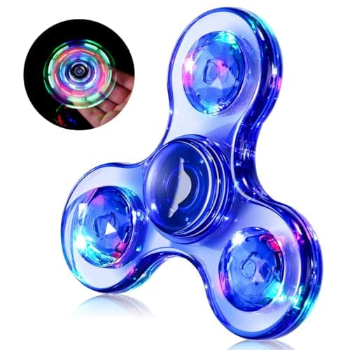 WELLVO LED Fidget Spinner for Kids Adults Light up Sensory Fidget Toys for Kids 48 812 Anxiety Stress Relief Classroom Prizes Glow in The Dark Hand Fidget Spinner Boys Girls Birthday Gifts
