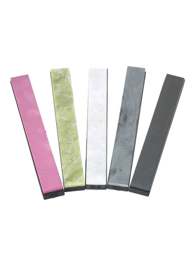 Pack Of 5 Knife Sharpening Stone White/Pink/Green 150x20x5mm