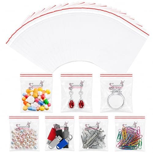 Success Stationery 2 X 3 inch 100 Pieces Zip Lock Bag | Freezer RE-USABLE Ziplock Pouch Plastic Packing Covers Zip lock Pouch Small Size Transparent