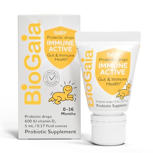 BioGaia Immune Active Baby Probiotic Drops Vitamin D for Babies Toddlers 036 Months Supports Digestive Immune Health Allergen Dairy Soy Gluten Free Backed by 30 Years of Research