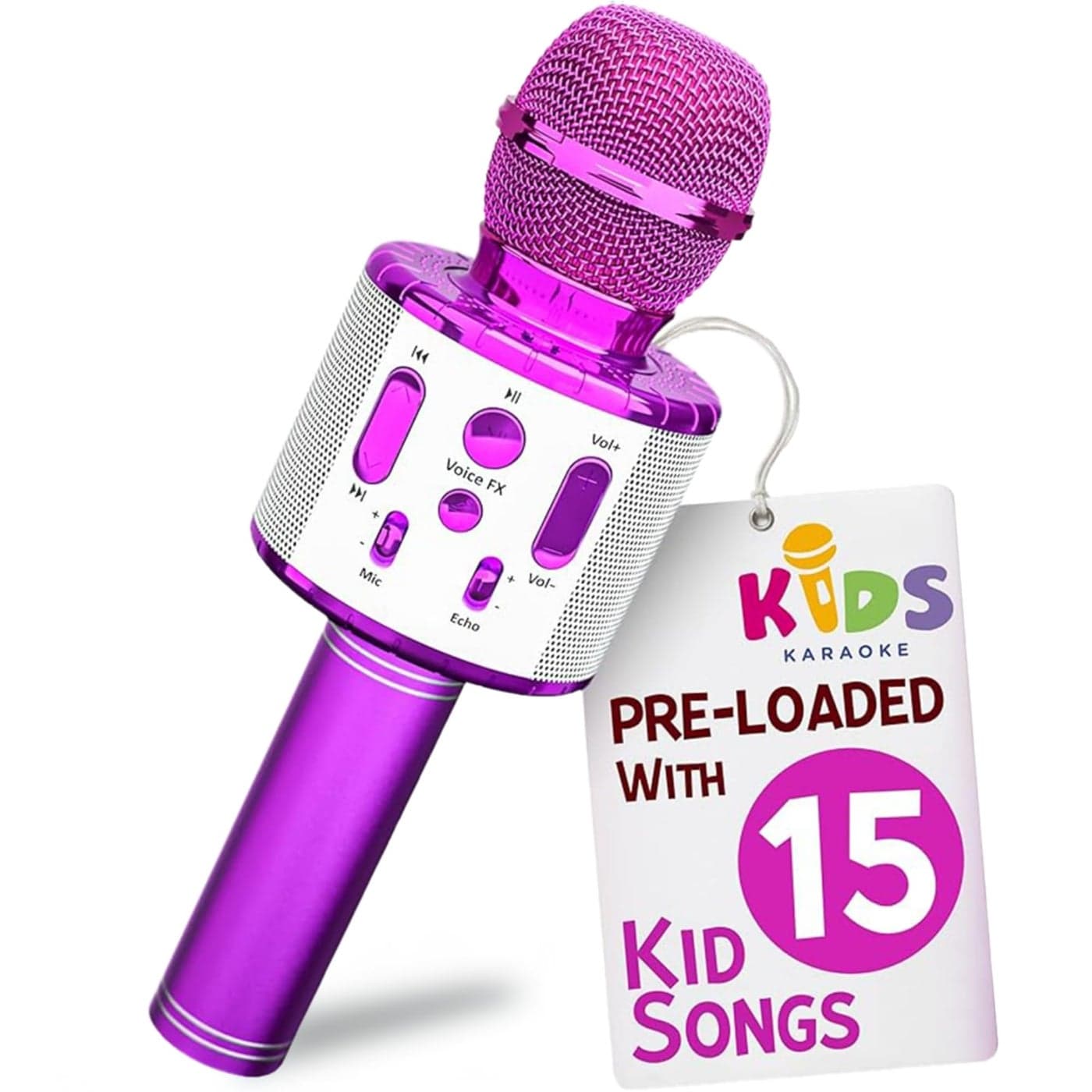Move2Play, Kids Karaoke Microphone | Includes Pre-Loaded Songs & Bluetooth | Kids Birthday & Easter Gift | Toy for All Ages 2, 3, 4, 5, 6+ Year Old Girls, Boys & Toddlers