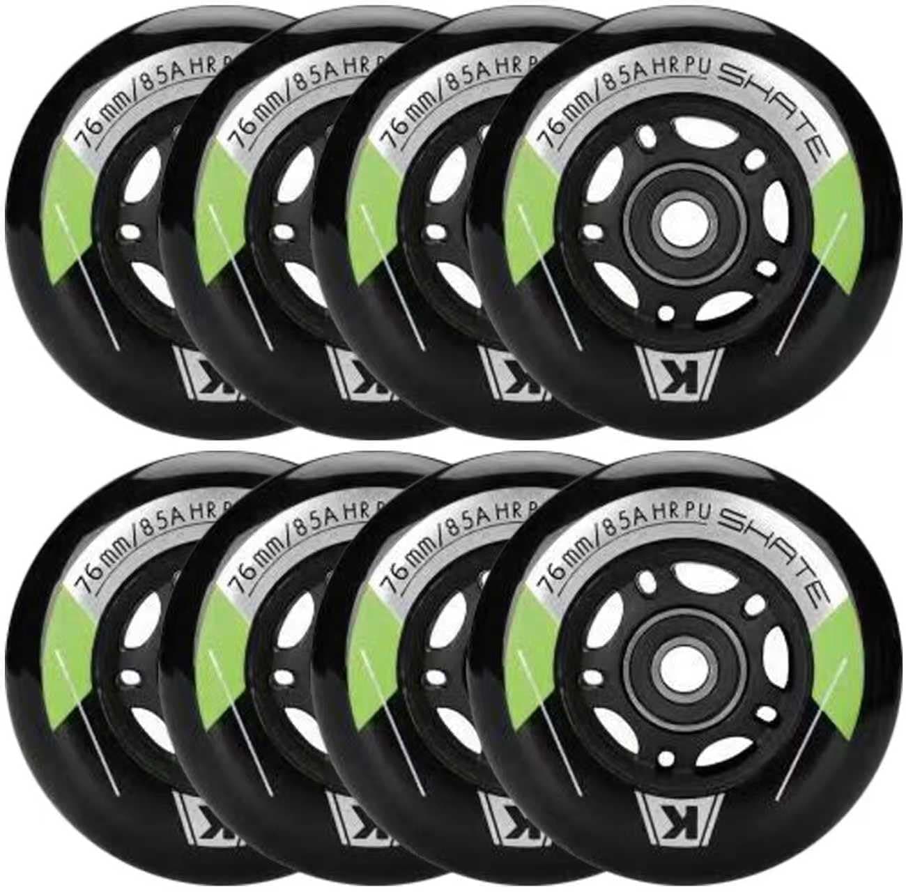 8 Pack Inline Skate Wheels 72mm 76mm 80mm Inline Replacement Wheels with ABEC9 Bearing for Roller blade Derby K2 Inline Skate- 85A Indoor Outdoor Inline Skate Wheels