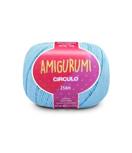 Circulo Amigurumi Yarn 100 Mercerized Brazilian Virgin Cotton for Crocheting and Knitting Soft Art Sport Weight Yarn 44 oz 278 yds Color 2012 Candy Blue