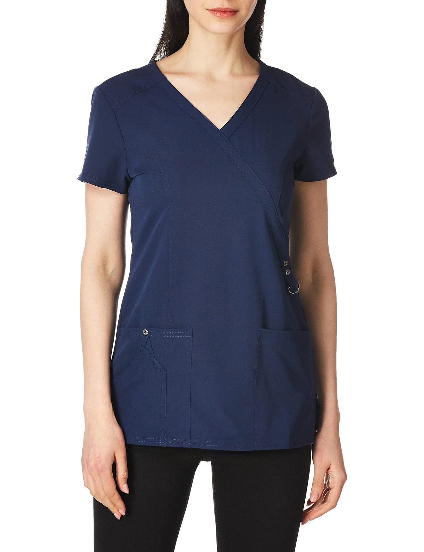 Dickies Womens Mock Wrap Top Medical Scrubs, Royal, 3X-Large Plus
