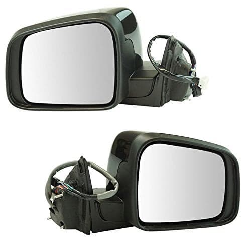 TRQ 2 Piece Driver and Passenger Side Mirror Assembly Set Electric Adjustment Heated Memory Black Compatible with 2014-2021 Jeep Grand Cherokee with Blind Spot Indicator CH1320415 CH1321415