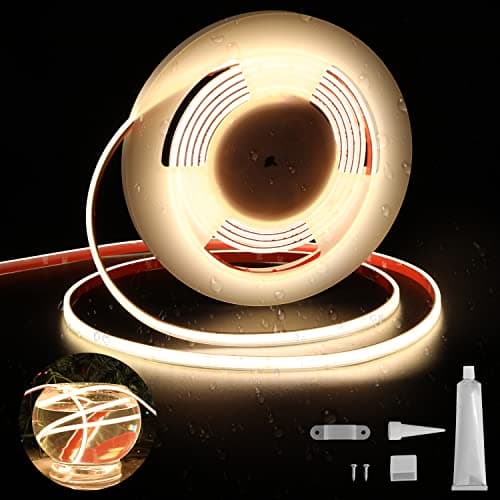 dephen Outdoor COB LED Strip 164ft DC24V 4000K Rope Lights 528LEDSm IP67 Waterproof Cuttable with 3M Tape for Home Balcony Roof Garden Patio ULListedNOT Included Power Supply