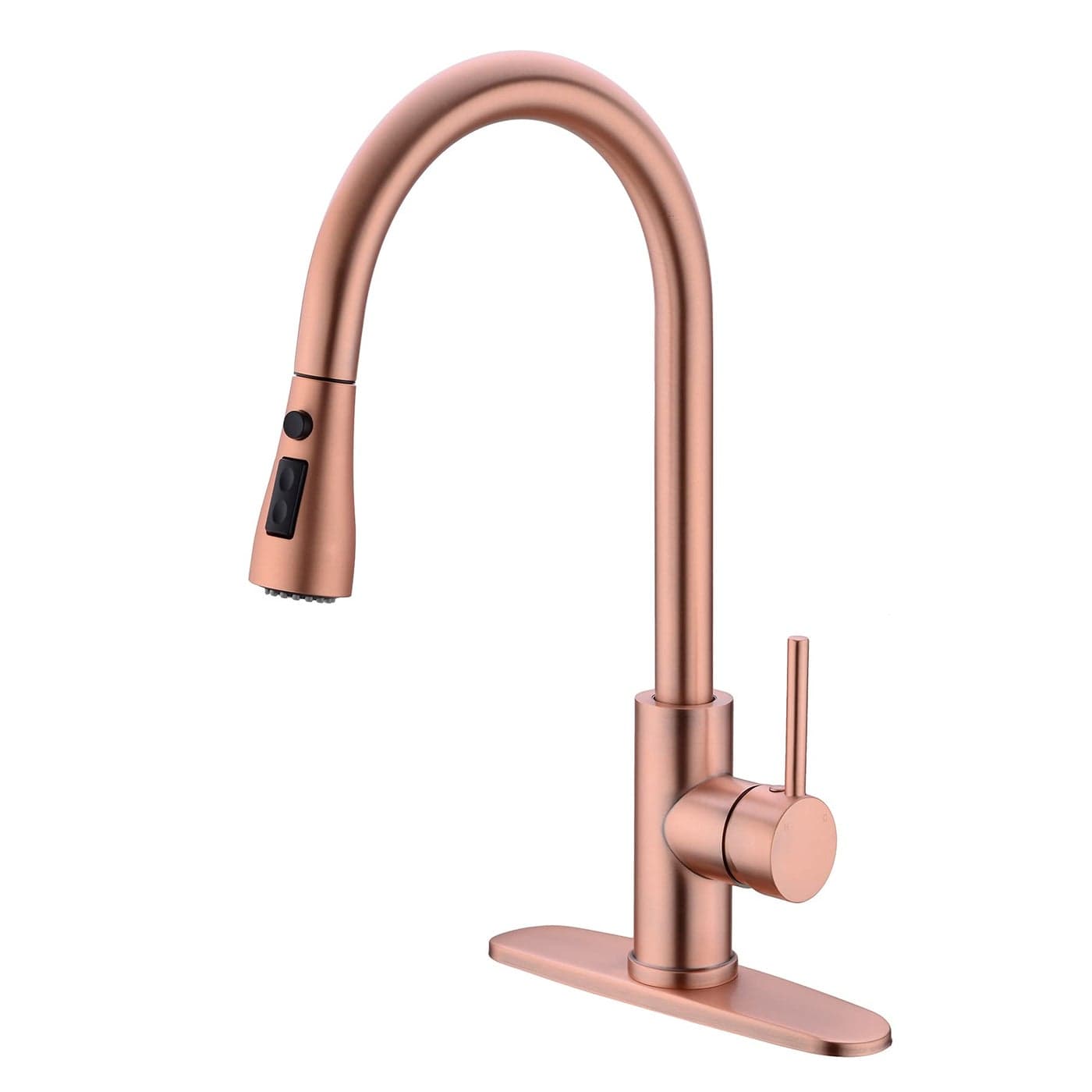 Delle Rosa Copper Rose Gold Kitchen Faucet Deck Mount 304 Stainless Steel Single Handle 3Way Spray Setting Easy Installation