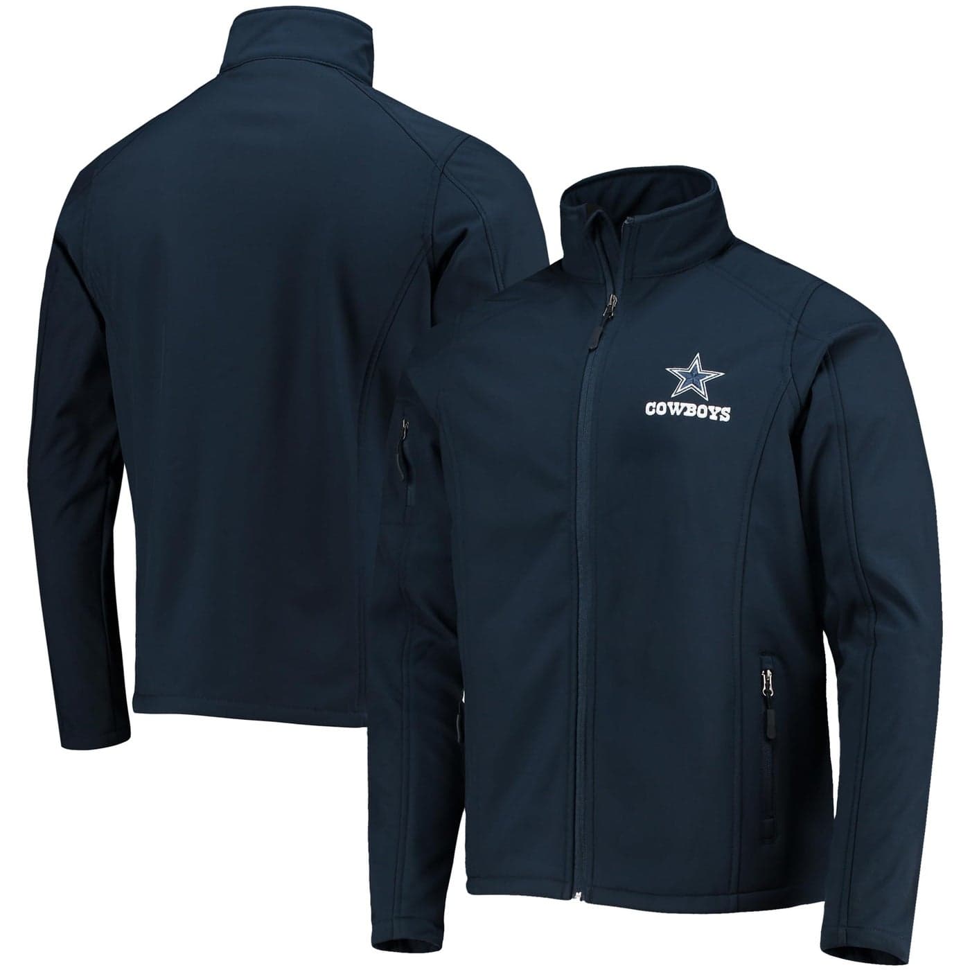 dunbrooke Mens Navy Dallas Cowboys Sonoma Softshell FullZip Jacket