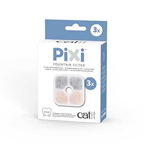 Catit PIXI Cat Drinking Fountain Original Filter, Official Replacement Triple Action Water Filter, 3-Pack, White