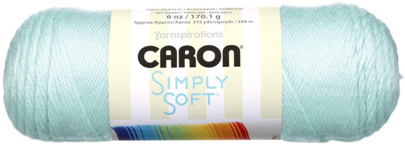 Caron Simply Soft Solids Yarn (4) Medium Gauge 100% Acrylic - 6 oz -Soft Green - Machine Wash & Dry