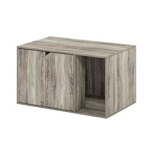 Furinno Peli Litter Box Enclosure French Oak Grey