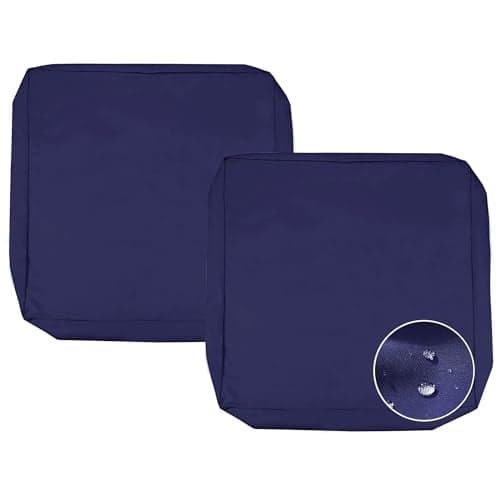 Sqodok Outdoor Cushions Covers 24X22, Patio Cushion Covers for Outdoor Furniture Waterproof Outside Seat Slipcovers Replacement Chair Cushion Covers 2pcs, Blue
