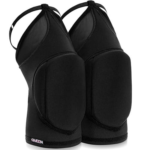 Queen Wear Black Fire Pole Dance Knee Pads Perfect Woman Protection for Ballet Modern Dance and Indoor Sports S