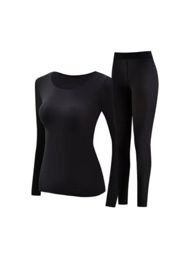 Black large size ultra-thin high elastic thermal underwear autumn clothes and autumn trousers