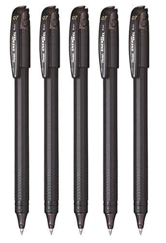 Pentel Energel 07mm Roller Gel Pen Set Pack of 5 Black