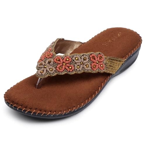 TRASE Ortho Slippers For Women | Slippers For Woman | Lightweight, Comfortable And Stylish Women Slippers | Flats | Soft Women Footwear | Trendy Ladies Chappal | Orthopedic Slippers (Copper, 4 UK)