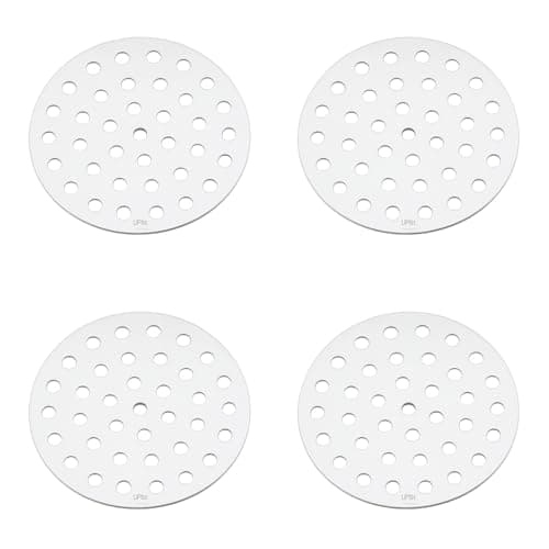 LIPKA Pack of 4 Stainless Steel Jali Floor Drain Covers | 4 Inches Round Grating | Anti-Clog Water Outlet | Rust-Free Bathroom & Kitchen Drain Strainer | Heavy-Duty Drainage Solution