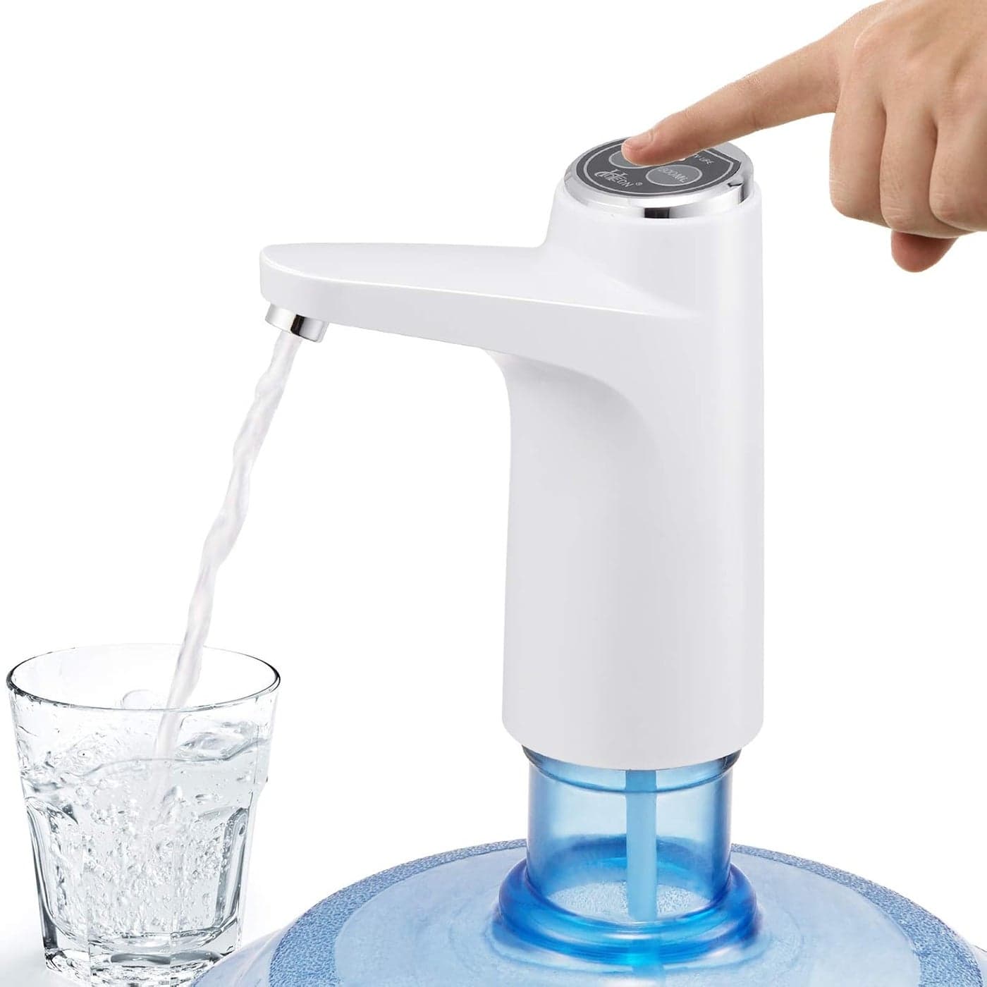 Hoteon Automatic Water Dispenser Pump Drinking Water Can Rechargeable BatteryHassleFreeEasy CleanAvoid Bacterial Retention Portable Water Pump HomeOutdoorOffice Etc White 600 Ml